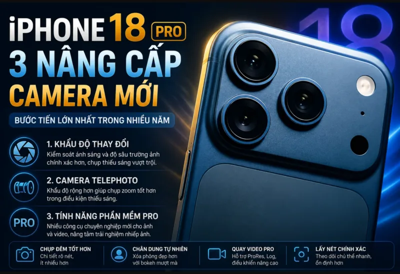 Camera iPhone 18 được kỳ vọng nâng cấp khả năng kiểm soát ánh sáng, chụp chân dung và quay video chuyên nghiệp